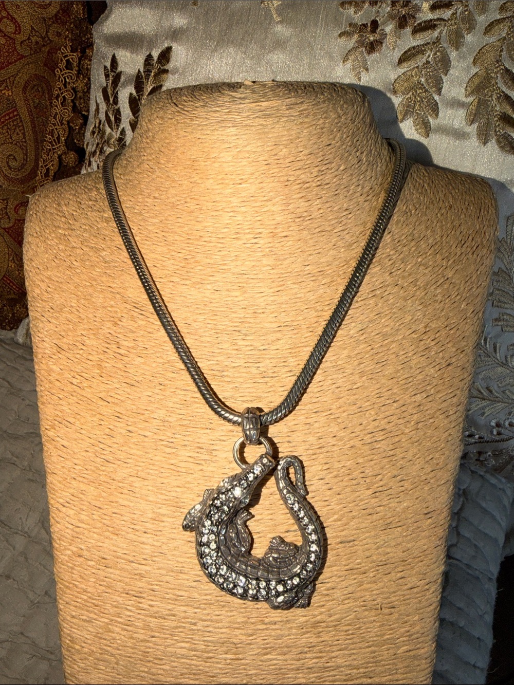 See You Later Alligator retired Brighton crystal embellished silver tone
